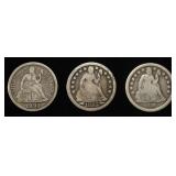 1853, 1856-O & 1891 SEATED LIBERTY DIMES