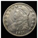 1831 CAPPED BUST HALF DOLLAR VF