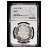 1878-CC MORGAN DOLLAR NGC MS63 LOOKS PL