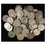 (50) 90% SILVER MERCURY DIMES