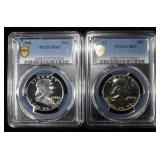 (2) PCGS GRADED FRANKLIN HALF DOLLARS PROOF PR 67