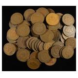 (60) INDIAN CENTS FROM THE 80'S, 90'S, 00'S