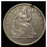 1856-O SEATED LIBERTY HALF DOLLAR VF