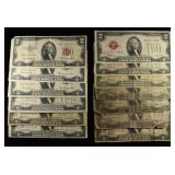 (13) $2 RED SEAL NOTES