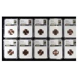 (10) 2025-D LINCOLN SHIELD NGC MS66 &65 RD