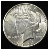 1924-S PEACE DOLLAR AU/BU