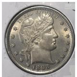 1893 BARBER QUARTER CH BU