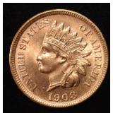 1908-S INDIAN CENT GEM FULL RED BU SUPER!