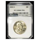 1959-D FRANKLIN HALF DOLLAR SUPERB GEM BU FBL
