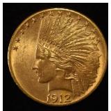 1912-S $10 INDIAN GOLD VERY CH BU