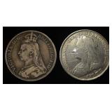 (2) 92.5% STERLING FOREIGN COINS