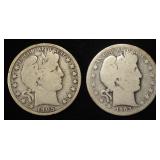 1903-S & 1905 BARBER HALF DOLLARS