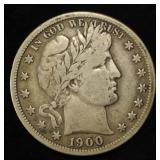 1900-S BARBER HALF DOLLAR VF