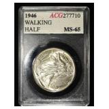 1946 WALKING LIBERTY HALF DOLLAR ACG GEM BU