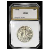 1945 WALKING LIBERTY HALF DOLLAR PCI SUPERB GEM BU