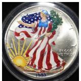 1993 PAINTED AMERICAN SILVER EAGLE