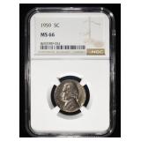 1959 JEFFERSON NICKEL NGC MS66