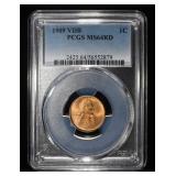 1909 VDB LINCOLN CENT PCGS MS-64 RD