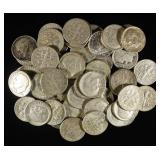 (50) 90% SILVER ROOSEVELT DIMES
