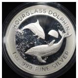 2024 HOURGLASS DOLPHIN 1 OZ .999 SILVER ROUND