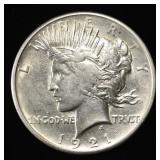 1921 PEACE DOLLAR AU/BU