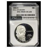 1993-S $1 COMMEM BILL OF RIGHTS PCI PERFECT GEM PR