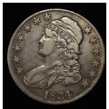 1834 BUST HALF DOLLAR XF