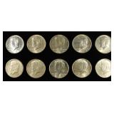 (10) 90% SILVER KENNEDY HALF DOLLARS