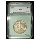 1940 WALKING LIBERTY 50C NTC SUPERB GEM BU