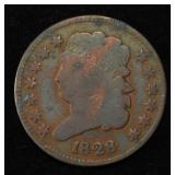 1828 CLASSIC HEAD HALF CENT 13 STARS BN