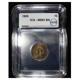 1909 INDIAN CENT ICG MS-63 BN
