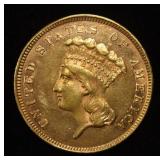 1859 $3 PRINCESS GOLD
