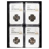 (4) NGC GRADED JEFFERSON NICKELS