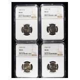 (4) NGC GRADED JEFFERSON NICKELS