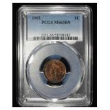 1902 INDIAN CENT PCGS MS-63 BN
