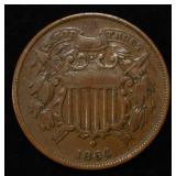 1864 2 CENT PIECE SMALL MOTTO XF