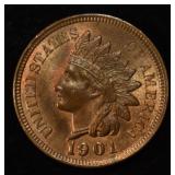 1901 INDIAN CENT GEM BU RB