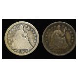 1853-P&O ARROWS SEATED LIBERTY HALF DIMES G-VG