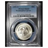 1951-S WASHINGTON/CARVER COMMEM PCGS MS-65