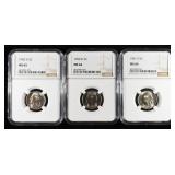 1950-D MS65, 1951-S& 1950-D MS66 JEFFERSON 5C NGC