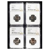 (4) NGC GRADED JEFFERSON NICKELS