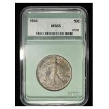 1944 WALKING LIBERTY 50C NTC GEM BU