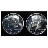 (2) 90% SILVER 1964 KENNEDY HALF DOLLARS PROOF BU