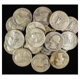 (20) 90% SILVER WASHINGTON QUARTERS