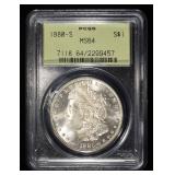 1880-S MORGAN DOLLAR PCGS MS-64 OGH