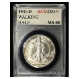 1941-D WALKING LIBERTY 50C ACG GEM BU