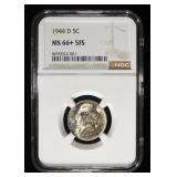 1944-D JEFFERSON NICKEL NGC MS 66+ 5FS