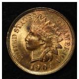 1904 INDIAN CENT GEM BU RB
