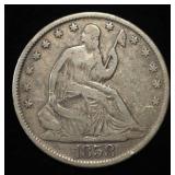1858-O LIBERTY SEATED HALF DOLLAR FINE