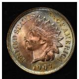 1907 INDIAN CENT GEM BU RB COLOR